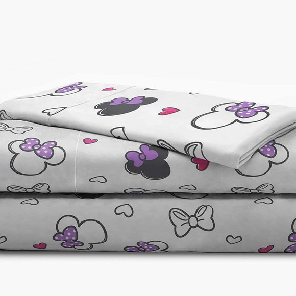Disney Minnie Mouse Purple Love TWIN Size Bed in a Bag Set NEW - Picture 3 of 15